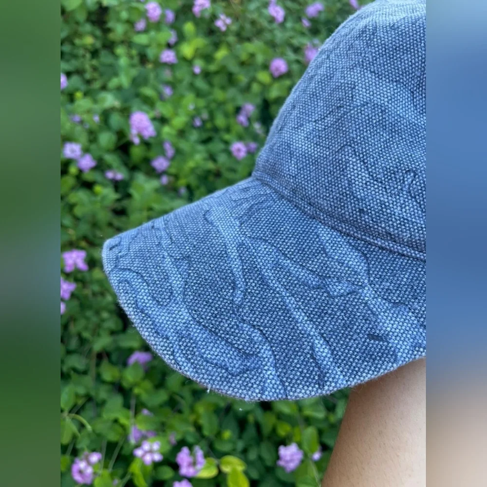 NWT Anthropologie Blue Camo Baseball Cap - Picture 8 of 8